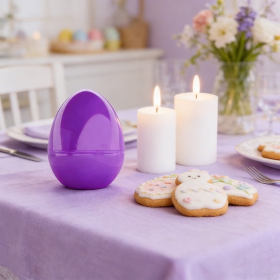 Easter Decorations Easter Egg Plastic Egg Color Toy 12x8cm Twisted Egg Children's Toy with Opening Filled Decorative Egg, New, Purples