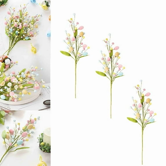 Easter Decorations, Easter Egg Stems Flowers Artificial, Easter Centerpieces for Table, Artificial Flowers Arrangement, Easter Table décor