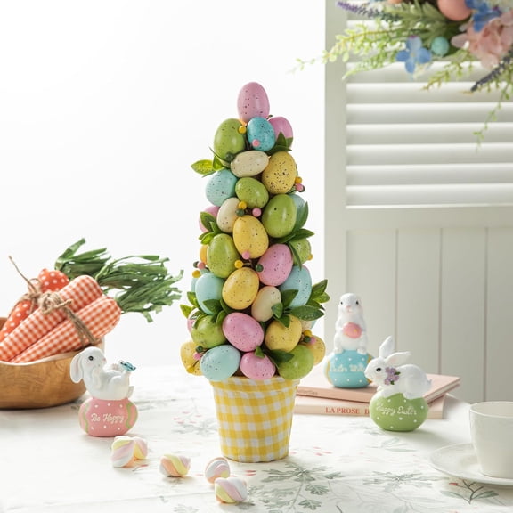Easter Decorations,Easter Eggs Table Tree Decor for Spring Easter Party Supplies Props, 16" inch Egg Ornament for Spring Holiday Tabletop Decor