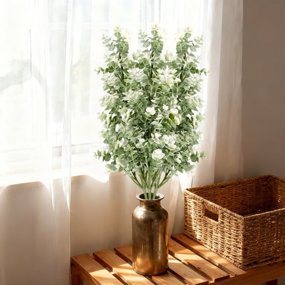 Easter Decorations Easter Green Cuttings Artificial E-ucalyptus and Aquatic Plants Bundles Home Decor Floral Arrangements Party Mood Decorations, New, D