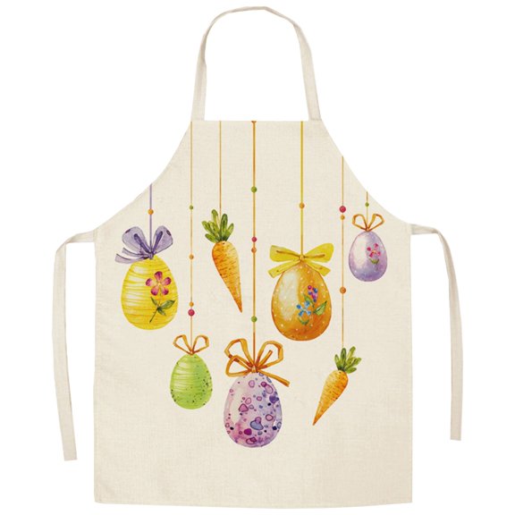 Easter Decorations Easter Series Household Printing Linen Apron Kitchen Multi Function Apron Funny Personality Creative Apron Apron Sleeve Happy Day!