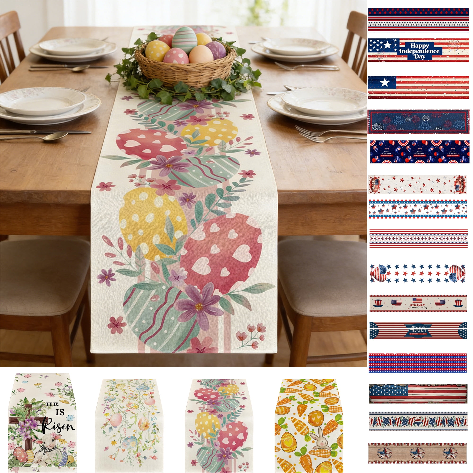 Easter Decorations Easter Table Runner Spring-themed Table Runner With ...