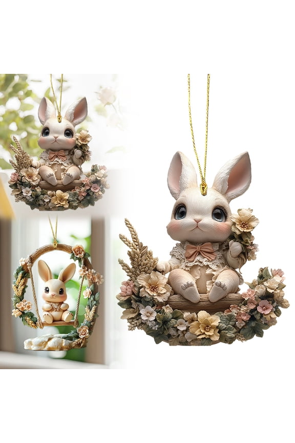 Easter Decorations,Easter Tree Decorations,Easter Gifts,Easter Pendant, Cute Easter Bunny Acrylic Keychain, Car Accessory, Backpack Pendant, Easter Ornament, Spring