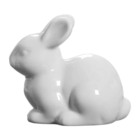 Easter Decorations Elegant Ceramic Rabbit Figurine Desktop Ornament For Home And Giving Desktop Ornament 3.1"X2.8"