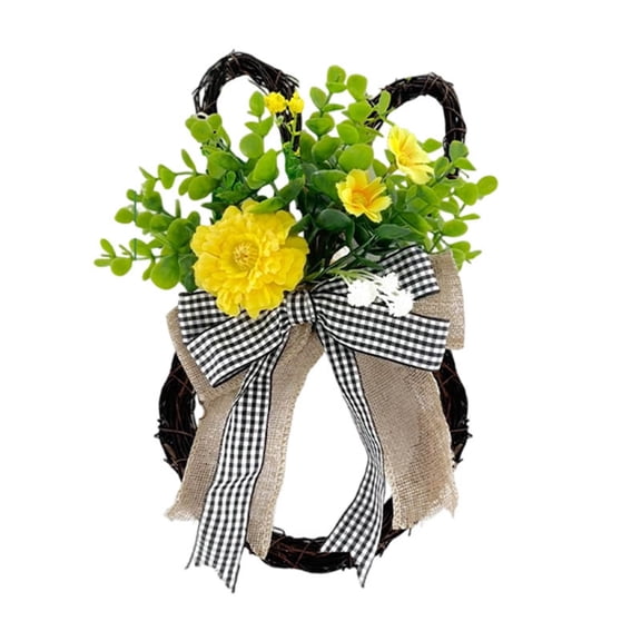 Easter Decorations Elegant Floral Wreath With Decorative For Year Round Home Door Wall And Festival Celebration Wreath 10.2"X10.2"