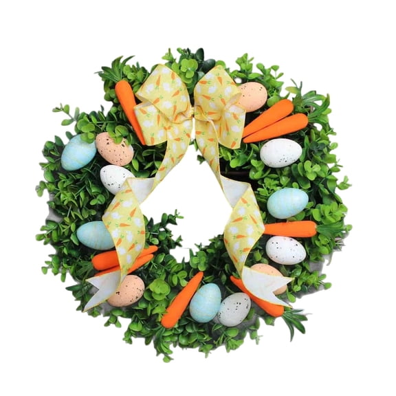 Easter Decorations Elegant Wreath For Home Door Wall Seasonal Summer With Realistic Greenery And Wreath 15.7"X15.7"