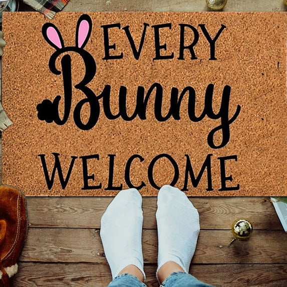 Easter Decorations Every Bunny Welcome Door Mat 23.6 x 15.7 in Indoor Outdoor Entry Rug for Front Door Porch, Spring Easter Decor Floor Mat for Easter Decorations for Home