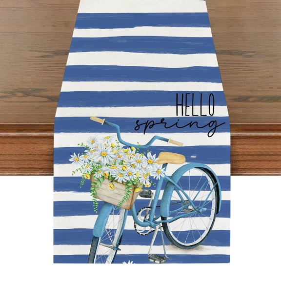 Easter Decorations Floral Table Placemat with Home Sweet Home Print, Washable Dining Table Runner for Kitchen, Wedding Events, Birthday Party, Spring Easter Decor, 70x13 Inch F