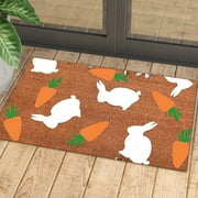 Easter Decorations HERESOM Easter Doormat Easter Eggs Rabbit Entryway Front Porch Rugs Anti-Bottom Floor Indoor Outdoor Carpet For Home Patio Home Decor Easter Gifts