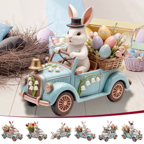 Easter Decorations - Holiday Tabletop Decor, 2D Acrylic Bunny and Eggs Desktop Ornament, Flat Hollow Out Design, Easy Clean Spring Accent for Home or Office