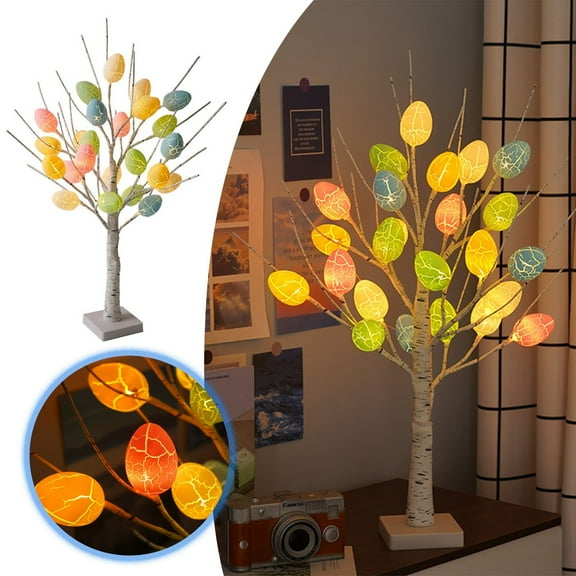 Easter Decorations for Home Clearance! Tree Lights Led Easter Egg Tree Home Decoration Lights Indoor Party Event Scene Layout Glowing Tree Easter Decorations