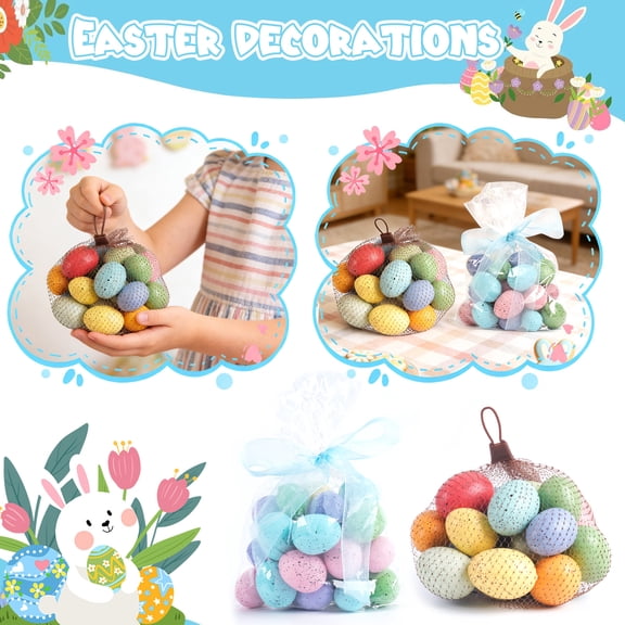 Easter Decorations for Home, Count Multicolor Fillable Plastic Easter Eggs, Plastic,Solid Color Easter Eggs Stuffer DIY Craft Decor Party Favors Kids Toy