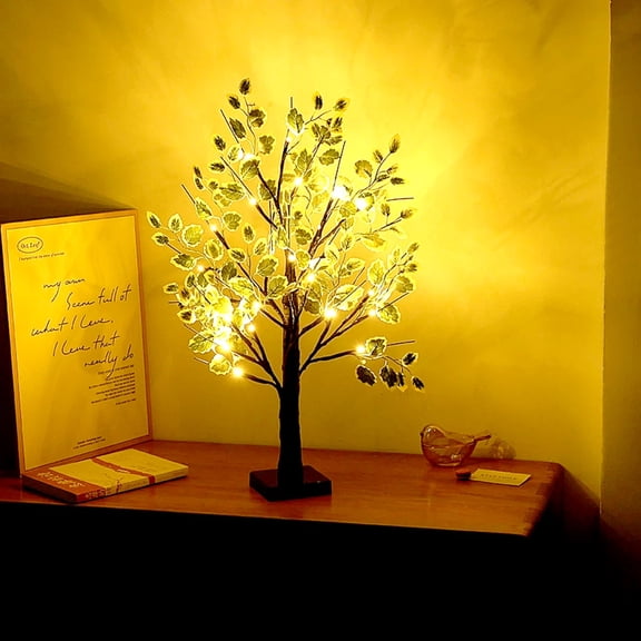 Easter Decorations Tree for Home Decor, Lighted Tabletop Tree with 24 Multicolor Painted Eggs, LED Artificial Tree Decor for Party, Bedroom, Classrooms (Black）