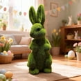 thumbnail image 1 of Easter Decorations for Home, Flocked Green Moss Bunny Figurines, Standing Artificial Rabbit Decor, Spring Table & Garden Centerpiece, Party Supplies & Favors, 1 of 4