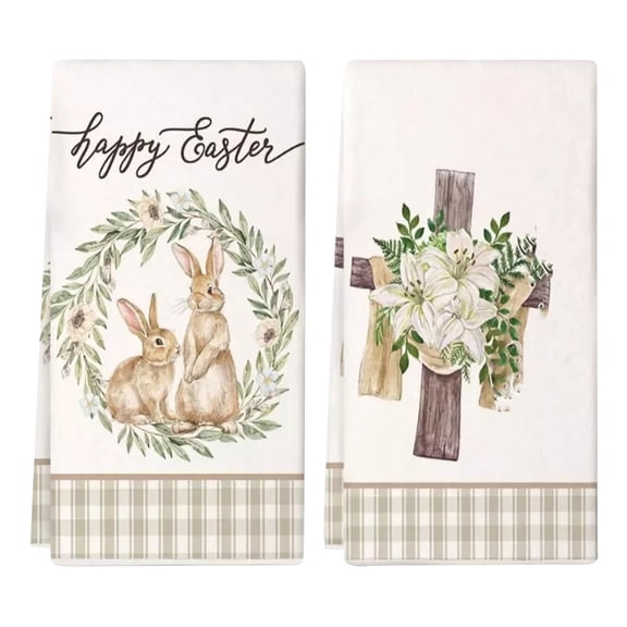 Easter Decorations,Housewarming Gift Party Supplies,Decorative Towels,Bathroom Towel,Easter Kitchen Decor,Easter Eggs Bunny Ears Drying Hand Towels,Kitchen Decor,Absorbent Dishcloths,1PC,23.6"x15.7"