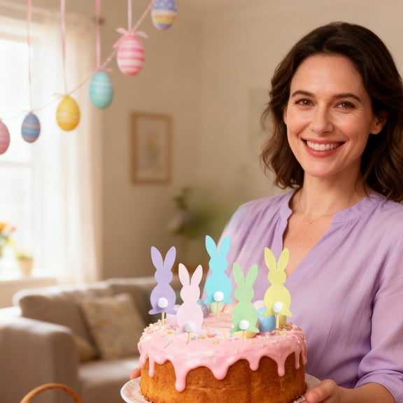 Easter Decorations Indoor Outdoor Desktop Decor Easter Cake Toppers