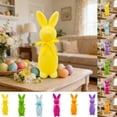 thumbnail image 1 of Easter Decorations Indoors Bunny Themed Flocked Bow Standing Easter Bunny Decor Figurine Easter Party Supplies, 1 of 7