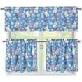 thumbnail image 1 of Easter Decorations Kitchen Curtains 36 Inch Length Sets 3 Piece, Rod Pocket Kitchen Curtain Valance and Tiers Set Easter Bunny Easter Eggs Thermal Drape Window Treatment, 1 of 1