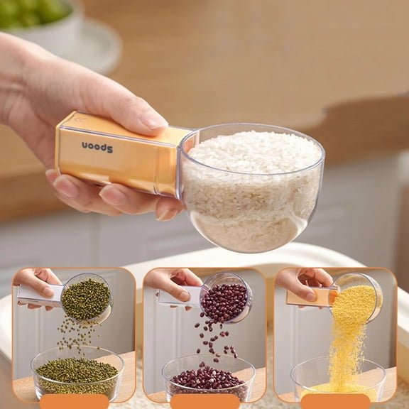 Easter Decorations Kitchen Grain Flour Measuring Spoon Food Grade Rice Scoop Multifunctional Flour Shovel for Home Cooking Baking Supplies@100, Yellow