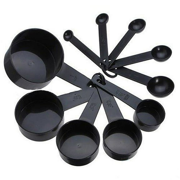 Easter Decorations Kokovifyves Clearance Sale 10Pcs Black Plastic Measuring Spoons Cups Set Tools Measure for Baking Coffee Home Decor Clearance