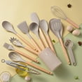 thumbnail image 1 of Easter Decorations Kokovifyves Clearance Sales Wooden Handle Silicone Kitchenware Set 14 Piece Round Barrel Set Non Stick Pot Cooking Spoon Kitchen Tools, 1 of 2