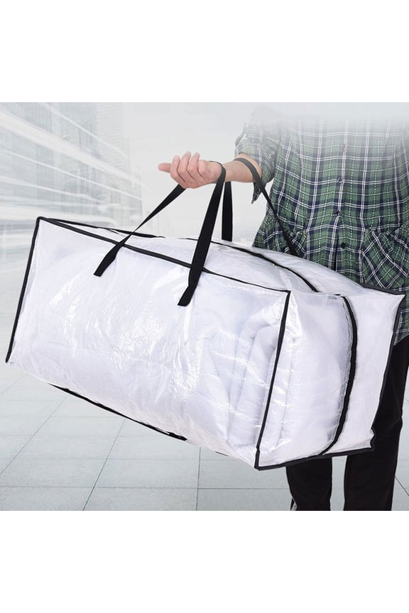 Easter Decorations Kokovifyves Heavy Duty Extra Large Clear Moving Bags Backpack Straps Strong Handles & Zippers, Storage Tote for Space Saving, Fold Flat Clothes Organization and Storage Bag
