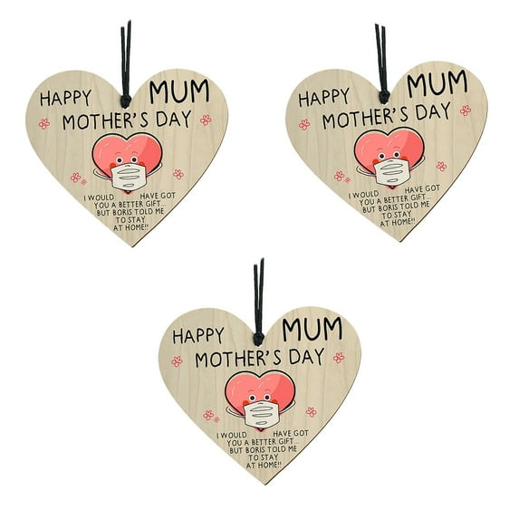 Easter Decorations Kokovifyves Mothers Day Decorations 2021 wood Heart colorful Mother's Day Locked 2021 Wooden Heart Colorful Listing