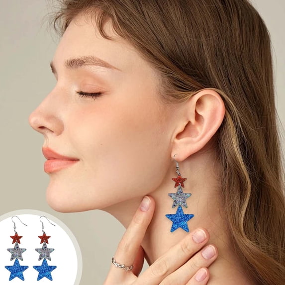 Easter Decorations Kokovifyves Patriotic Decorations for 4th of July Decor American Patriotic Earrings American Flag Red White and Blue Earrings for Women 4th of July Dangle Earrings for Women