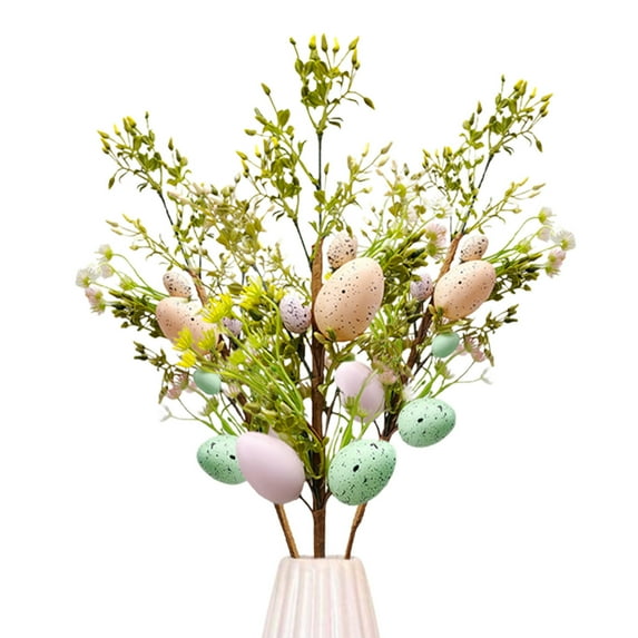 Easter Decorations Outdoor Clearance Artificial Easter Flowers Easter Sprays With Easter Eggs And Berries Spring Floral Stems Twig Branches For Easter Arrangement Centerpiece