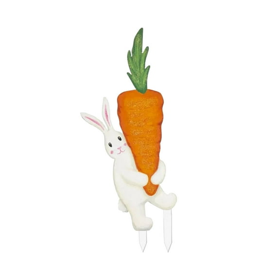Easter Decorations Outdoor,Cute Bunny Carrot Decorative Garden Stakes for Easter Decor for Home Spring Outside Garden Front Porch Lawn Backyard