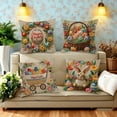 thumbnail image 1 of Easter Decorations Pillow Covers 18x18 Inch Set of 4 Easter Bunny Throw Pillow Cases Spring Decorations for Sofa Couch Bedroom Living Room Home Decor E, 1 of 7