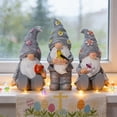 thumbnail image 1 of Easter Decorations​ Pink Purple Hat Gnomes Butterfly Bird Flower Ornaments Rustic Tabletop Display, Spring Easter Decorations for Home Table, 1 of 6