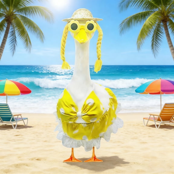 Easter Decorations Porch Goose Clothes for Yard , All-season Garden Statue Clothing for Front Door Decor, Patio/centerpiece, Housewarming and Holiday Gifts D