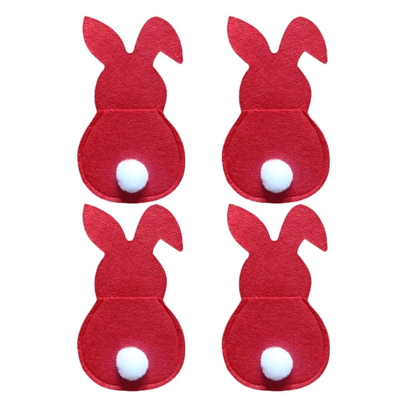 Easter Decorations Savings Chmadoxn Easter Bunny Utensil Cutlery Holder Pouch Bags 5.9 x 3.34 Inch Utensil Sleeve for Knife Forks Spring Easter Table Decoration Wedding Birthday Party Gifts