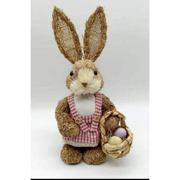 Easter Decorations Simulation Straw Rabbit Bunny Lovely Exquisite Holiday Decor for Kids Friends