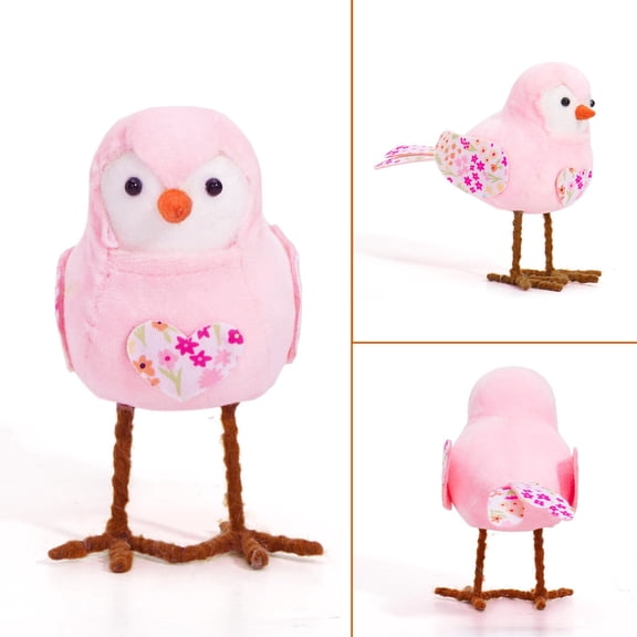 Easter Decorations,Soft Plush Resurrection Bird Tabletop Figurine Ornament,Delicate Sparkling Spring‑themed Statue for Mantel Window Shop Display Wedding Party Layout