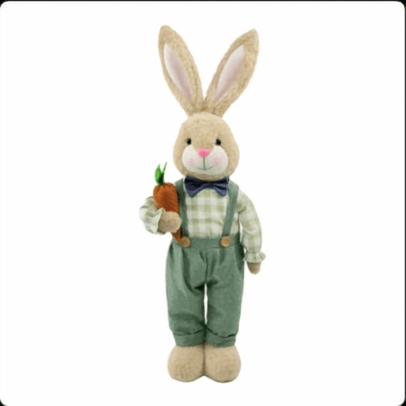 Easter Decorations Telescopic Bunny Stuffed Animal Figurine, 24.8" Bunny Plush Doll Statue, Extendable Spring Ornament Adjustable Height Home Decor Indoor Outdoor Garden Decoration Gift A