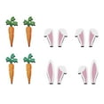 thumbnail image 1 of Easter Decorations Tree Picks Ornaments: 8pcs Large Pink Bunny Ear Carrots Picks Decorations, Cute Rabbit Ears Ornaments for Easter Tree Topper, Girls Home Office Spring Party Vase Décor, 1 of 7