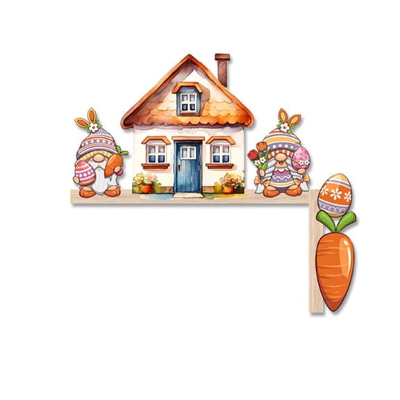 Easter Decorations Wooden Bunny Letter Corner Decor 7.17 Inch for Door Shelf Display, Easter Decor Rabbit Egg Wood Sign for Pascua Home Accent