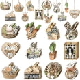 thumbnail image 1 of Easter Decorations Wooden Easter Tree Ornaments Hanging Easter Eggs Bunny Spring Ornaments for Tree with Rope for Crafts Holiday Easter Party Favor Supplies Decor, 1 of 7