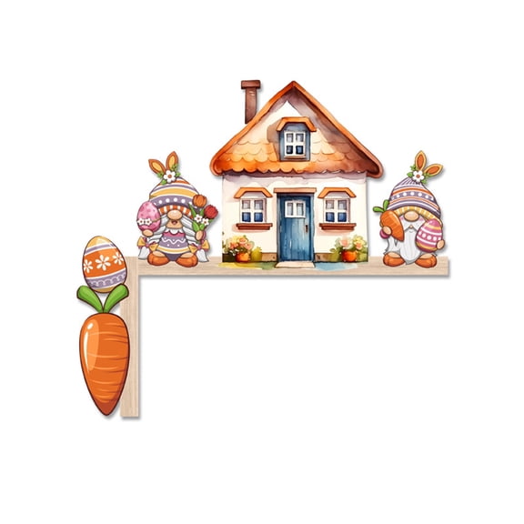 Easter Decorations Wooden Letter Decoration with Bunny, Colorful Bunny Door Corner Ornament, Spring Summer Front Door Decor, Easter Sign for Home Front Door Easter Party Festival Decor 7.8x7.2" G