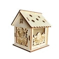 thumbnail image 1 of Easter Decorations bunny wooden houses for crafts - wooden christmas village for Easter Birthday Gifts Spring Decor Home Decor Brown , 2.7x2.7x3.5 Inches D, 1Pcs, 1 of 5