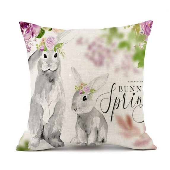 Easter Decorations flax Eggs Home Party Easter Pillowcase Cushion Case Pillow Cover Rabbit Bunny 7