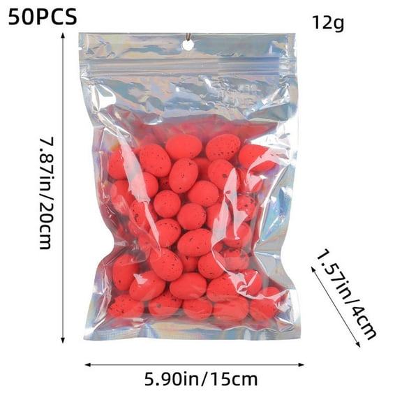 Easter Decorations for Home Outdoor 50-Pack Mini Easter Eggs 2x2.5cm, Colorful Foam Toy Eggs for Party Supplies Home Decor, Easter Egg Toy