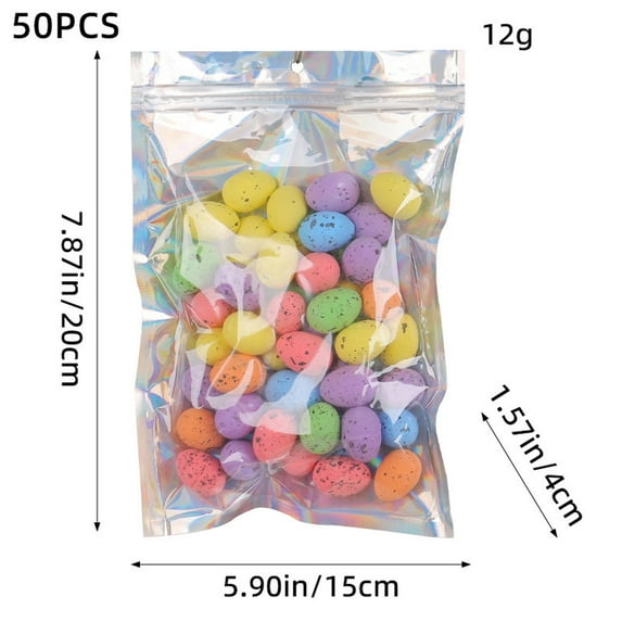 Easter Decorations for Home Outdoor 50-Pack Mini Easter Eggs 2x2.5cm, Colorful Foam Toy Eggs for Party Supplies Home Decor, Easter Egg Toy