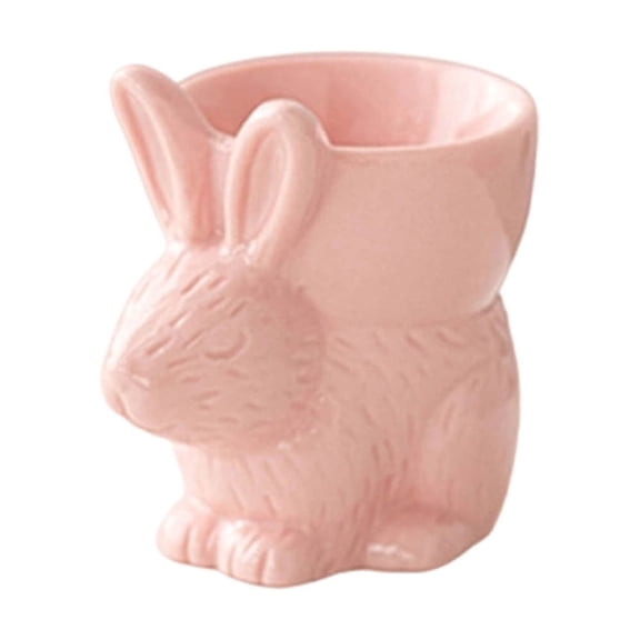 Easter Decorative Ceramic Bunny Egg Cup Holder European Style Breakfast Tabletop Ornament For Festive Dining