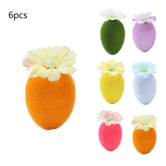 Easter Decorative Eggs Set – 6PCS Foam Table Accents with Gold-Dusted Finish, Pampas-Inspired Texture – Spring Party Filler for Centerpieces, Crafts & Holiday Decor