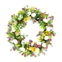 Easter Decorative Ester Eggs Wreath Artificial Flowers Stylish Wreath For Indoor And Outdoor Spring Celebrations
