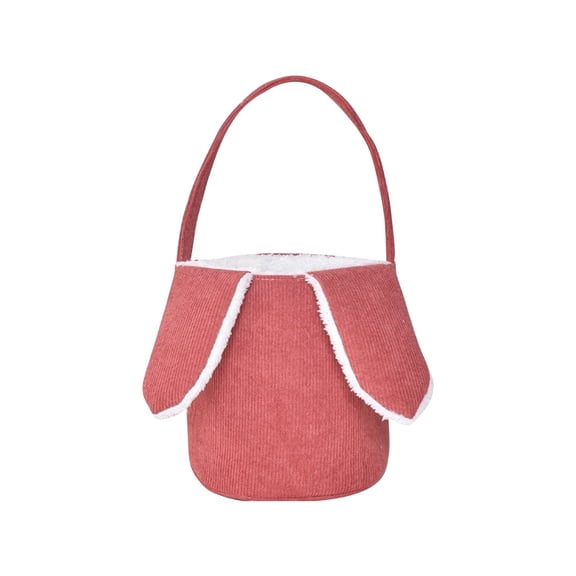 Easter Decorative Handheld Plush Basket Rabbit Ear Bucket Candy Gift Bag, Easter Decorations, Easter Home Decor, Easter Theme Toys