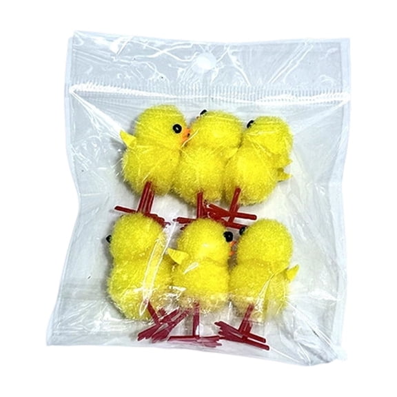 Easter Decorative Plush Chickens, 6-Pack Easter Chicken Figurines For Easter Table Centerpieces, Easter Egg Hunt, Home Decor, Party Favors, & Teenager Collectibles